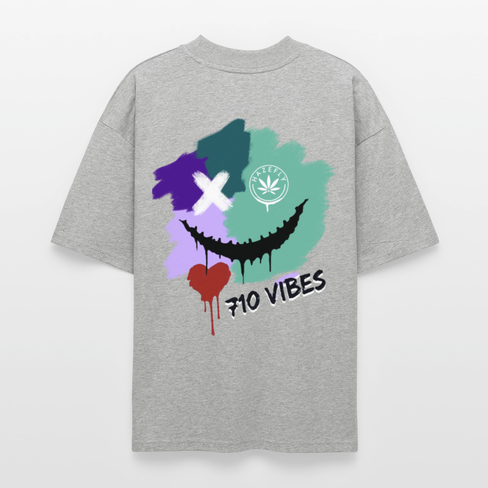 710 VIBES Oversized Unisex Bio T-Shirt - Grau meliert