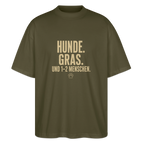 HUNDE. GRAS. Unisex Oversized Bio-T-Shirt - Khaki