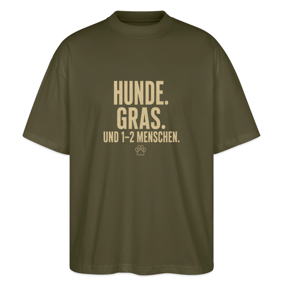 HUNDE. GRAS. Unisex Oversized Bio-T-Shirt - Khaki