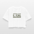 LOCAL GROWER Frauen Oversized Cropped T-Shirt - Weiß