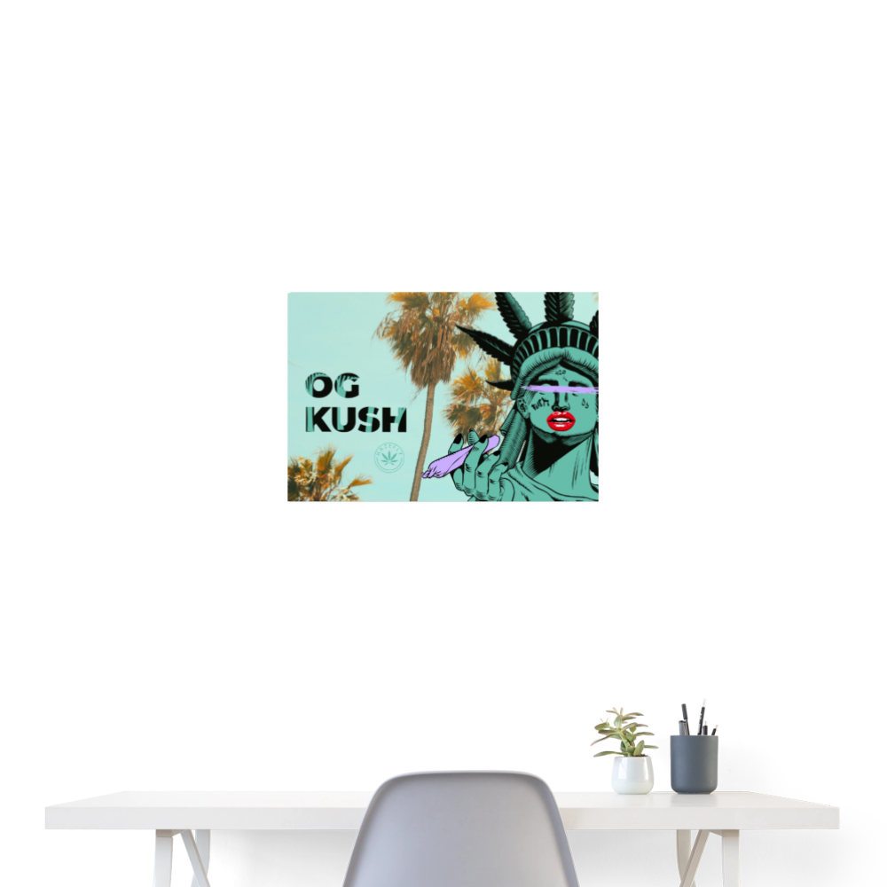 OG KUSH X 420 CLIQUE Poster 60x40 cm - Weiß