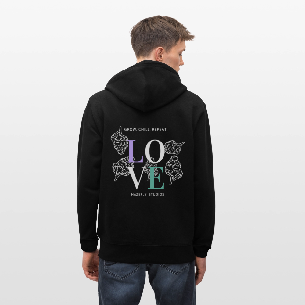 GROW. CHILL. REPEAT. Unisex Bio-Kapuzenjacke - Schwarz