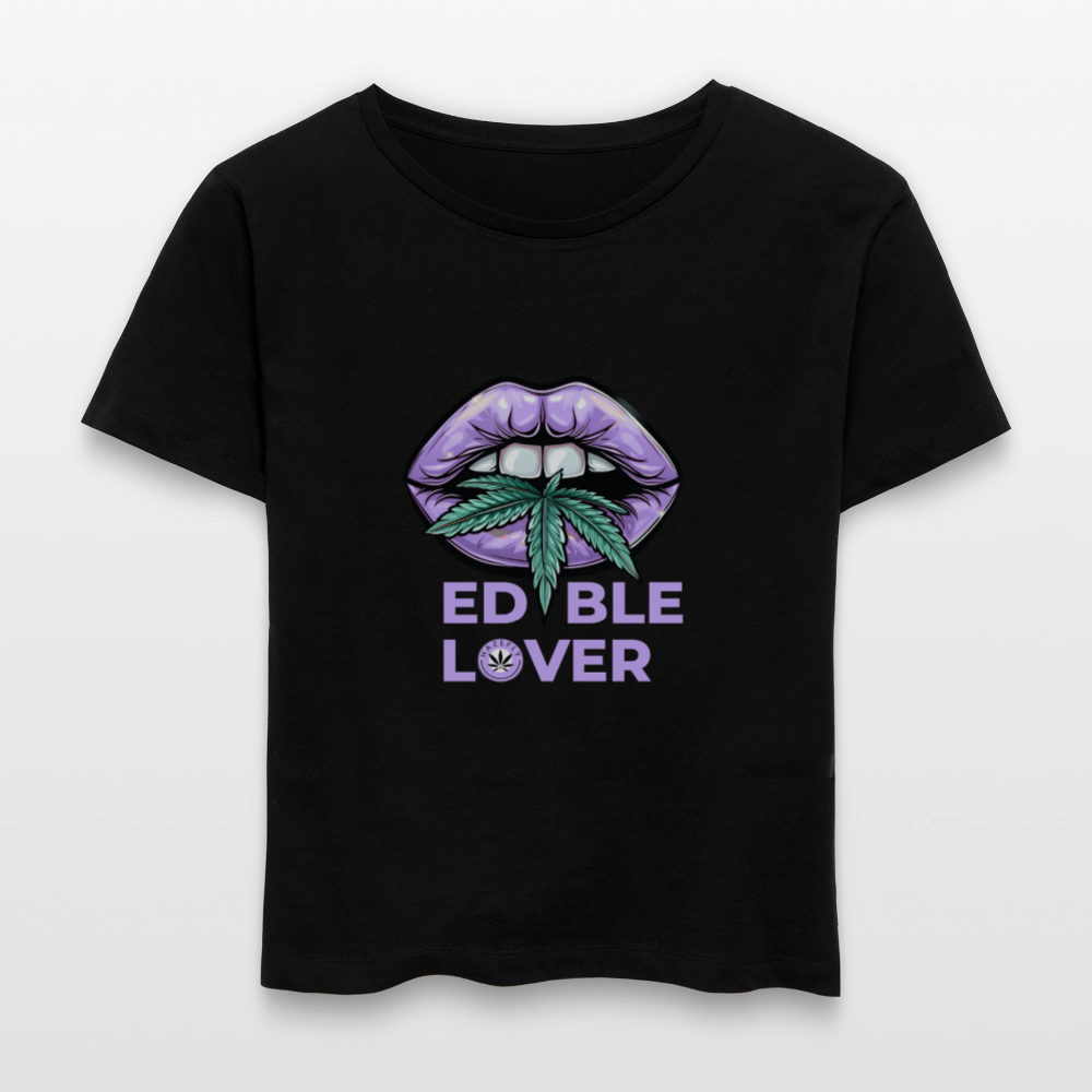 EDIBLE LOVER Relaxed Frauen Bio-T-Shirt - Schwarz