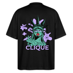 420 CLIQUE 2.0. Oversized Unisex Bio T-Shirt - Schwarz