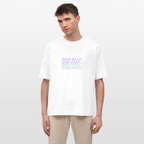 WER BAUT Oversized Unisex Bio T-Shirt - Weiß