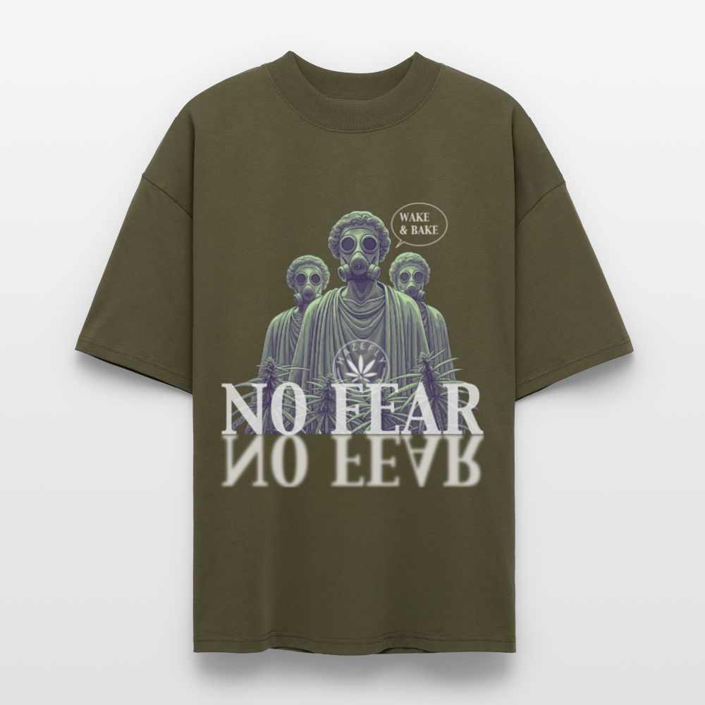 NO FEAR Oversized Unisex Bio T-Shirt - Khaki