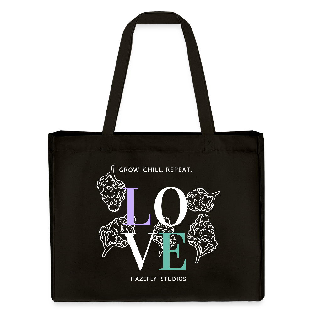 GROW. CHILL. REPEAT. recycelter Shopping Bag - Schwarz