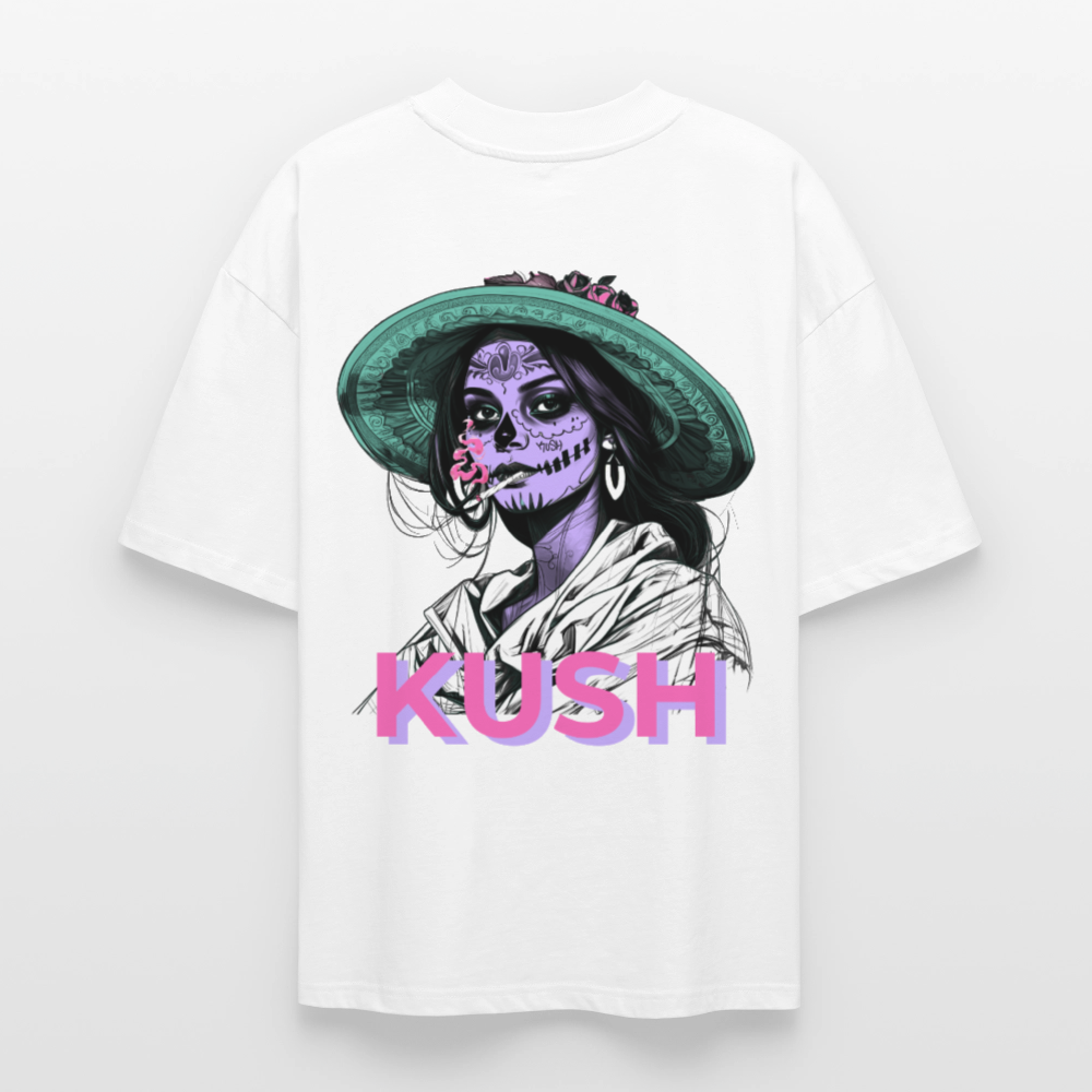 LA CATRINA KUSH Oversized Unisex Bio T-Shirt - Weiß