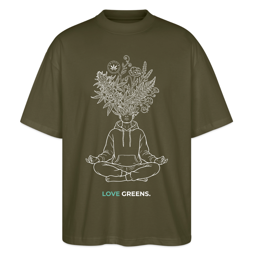 LOVE GREENS Oversized Unisex Bio T-Shirt - Khaki