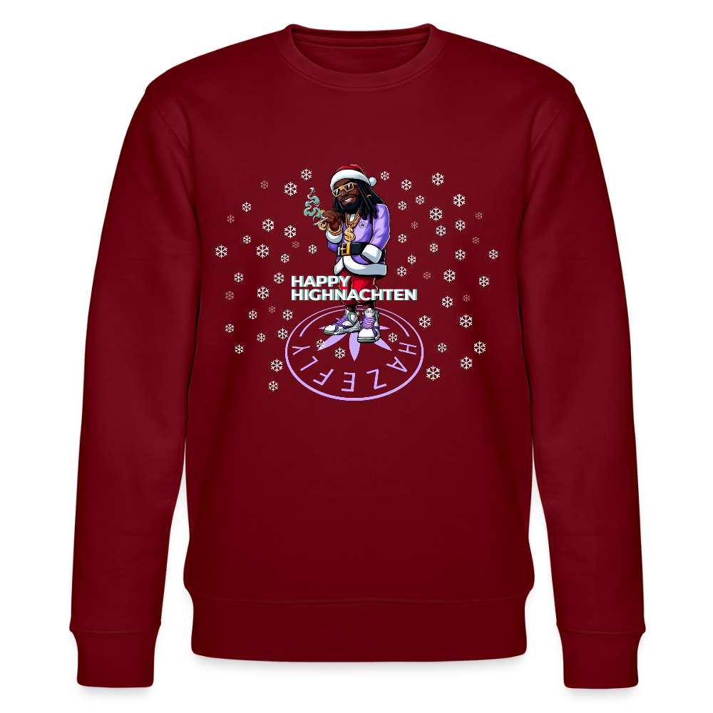 HI SANTA Unisex Bio-Sweatshirt - Burgunderrot