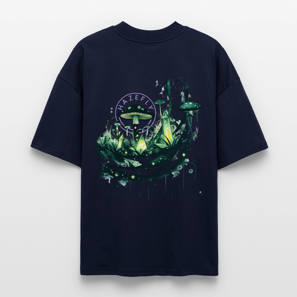 GLOW GARDEN Oversized Unisex Bio T-Shirt - Navy