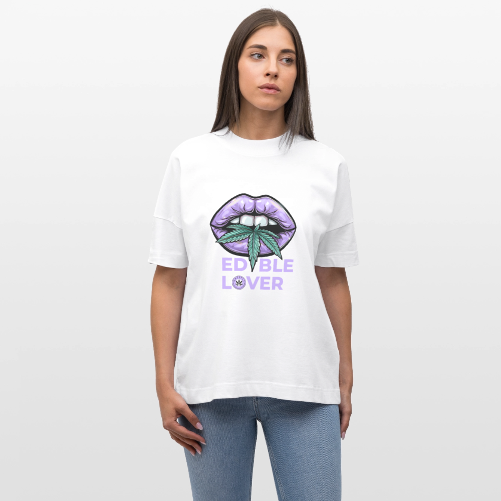 EDIBLE LOVER Oversized Unisex Bio T-Shirt - Weiß