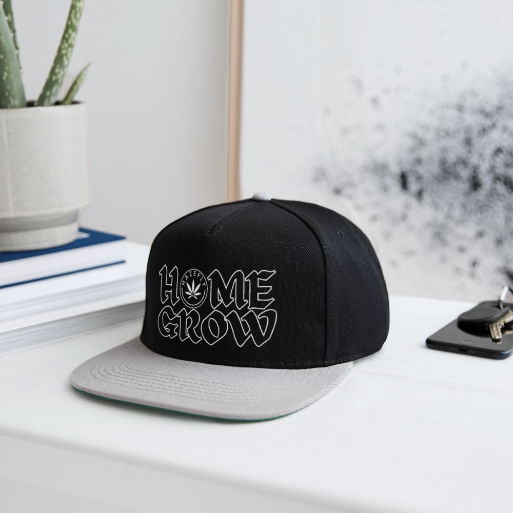 HOME GROW Snapback Cap - Schwarz/Grau