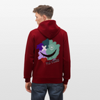 710 VIBES Unisex Bio-Kapuzenjacke - Burgunderrot