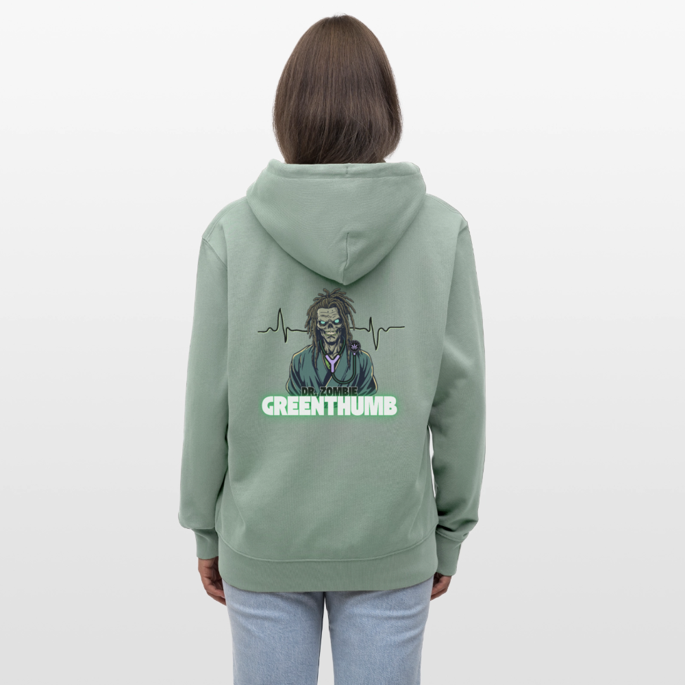 DR. ZOMBIE Unisex Bio-Kapuzenjacke - Helles Graugrün