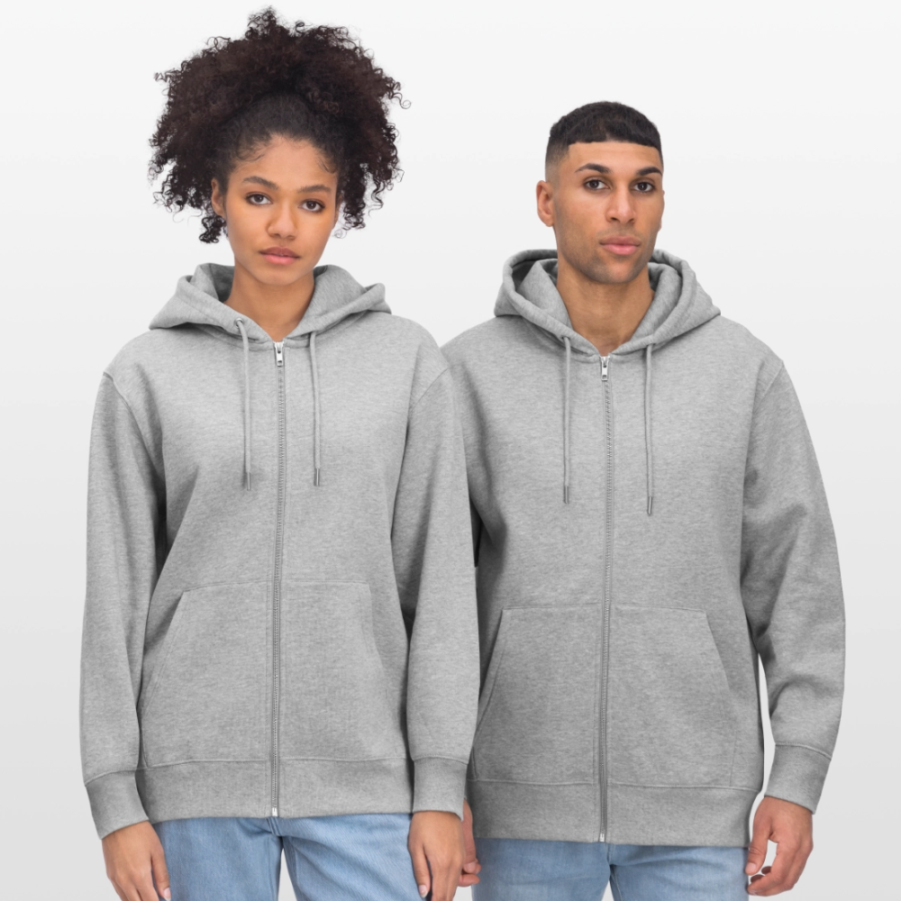 420 SKULL Unisex Bio-Kapuzenjacke - Grau meliert