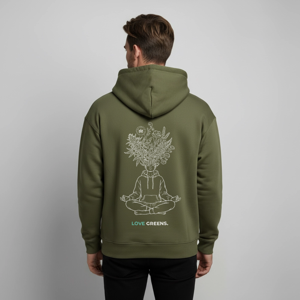 LOVE GREENS Oversized Unisex Bio-Hoodie - Khaki