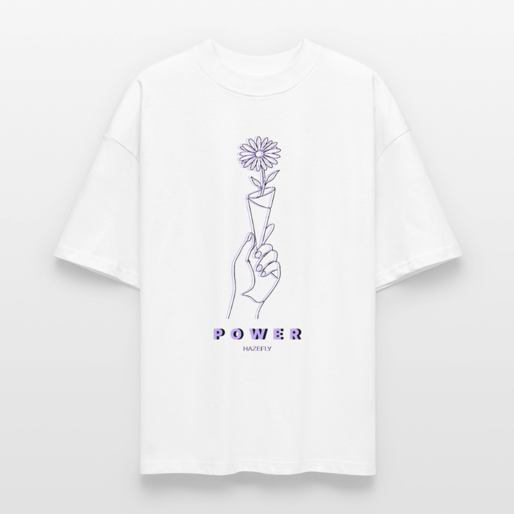 BLOOM POWER Oversized Unisex Bio T-Shirt - Weiß