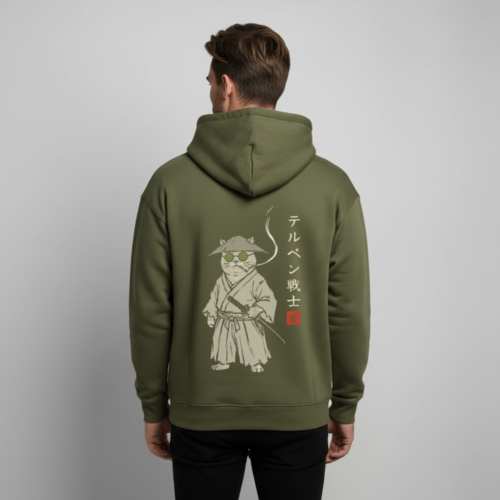 TERPENE WARRIOR Oversized Unisex Bio-Hoodie - Khaki