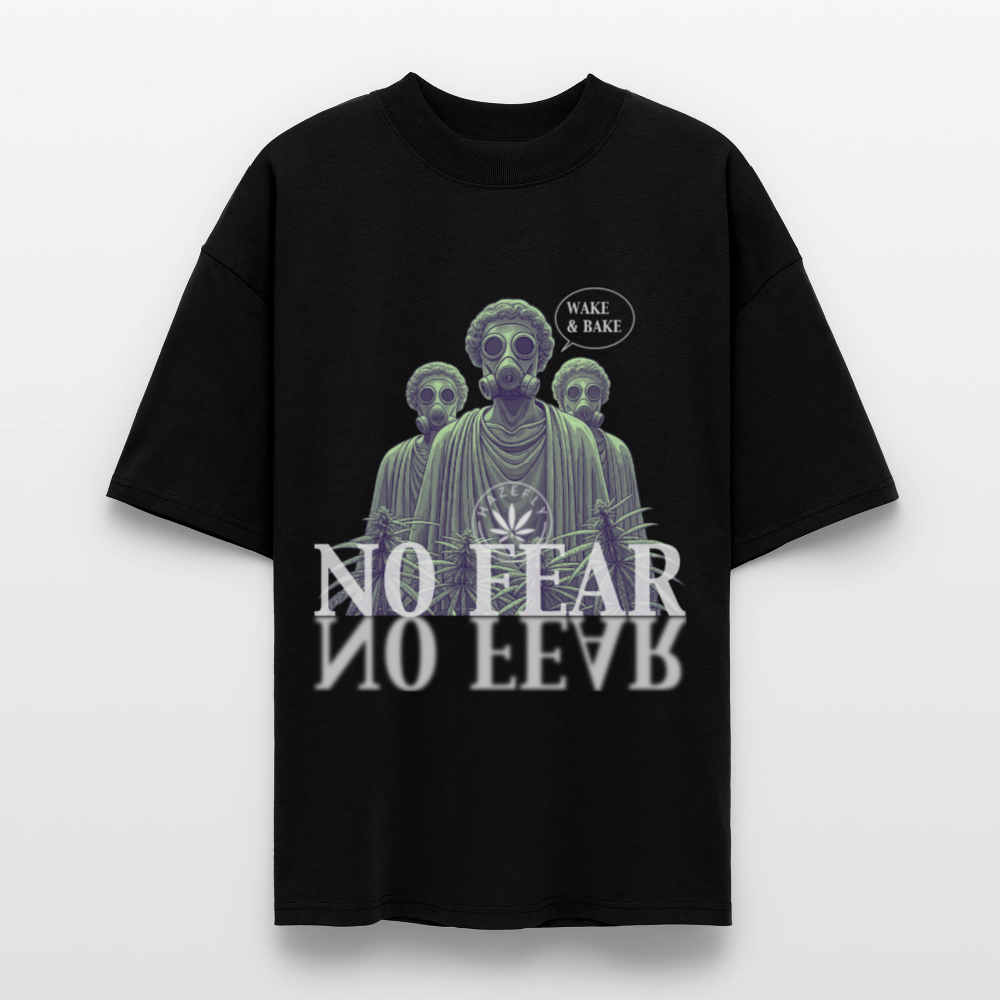 NO FEAR Oversized Unisex Bio T-Shirt - Schwarz