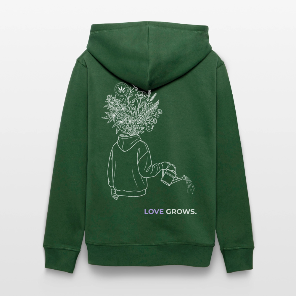 LOVE GROWS II Unisex Bio-Hoodie - Flaschengrün