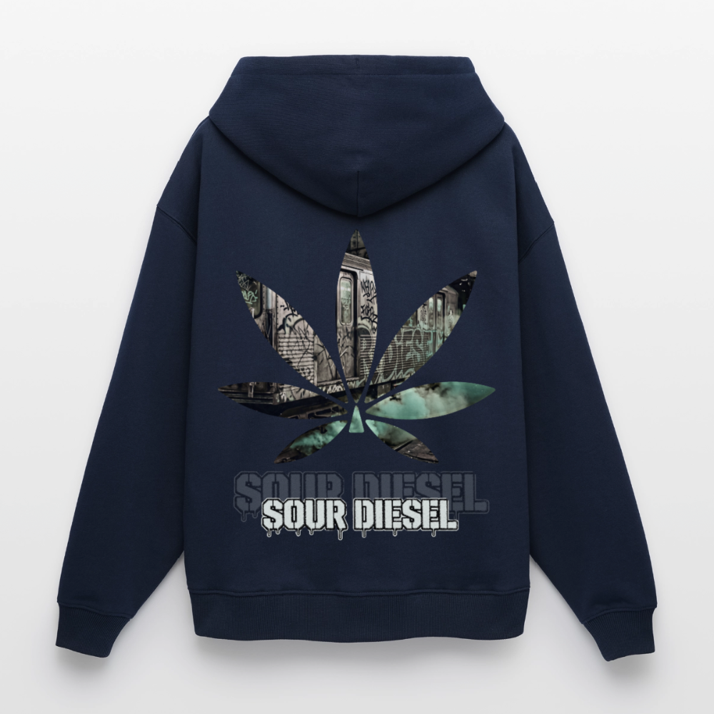 SOUR DIESEL Oversized Unisex Bio-Hoodie - Navy