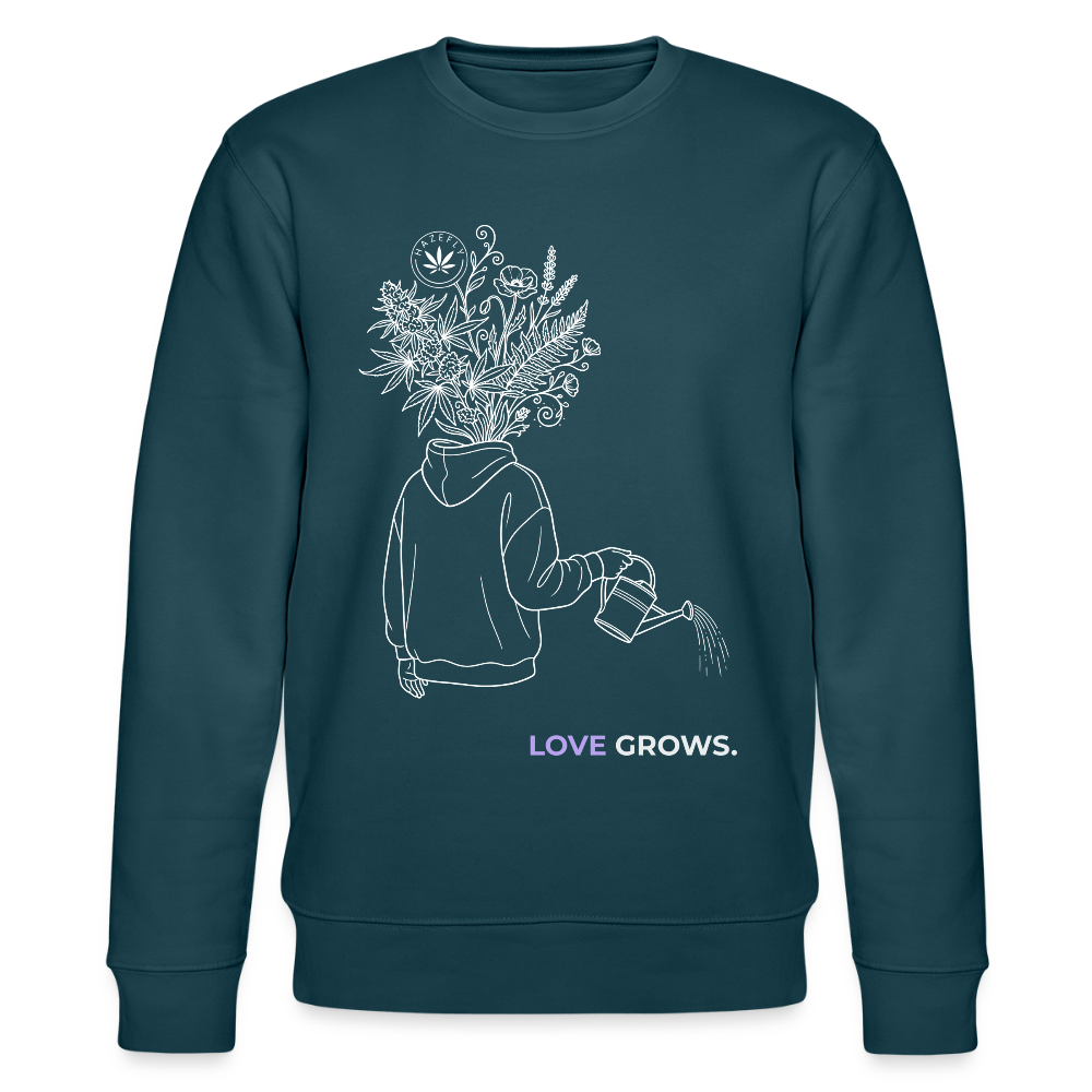 LOVE GROWS II Unisex Bio-Sweatshirt - Dunkles Petrol