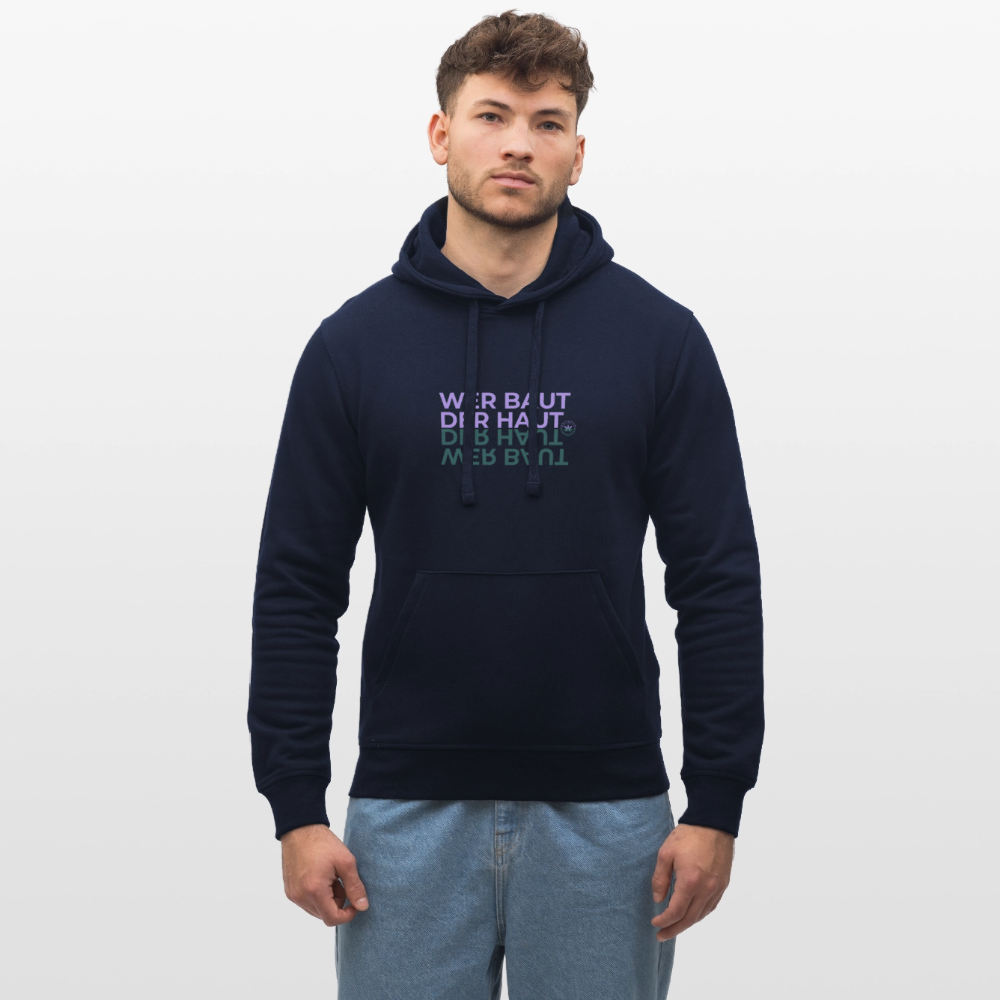 WER BAUT Unisex Bio-Hoodie - French Navy