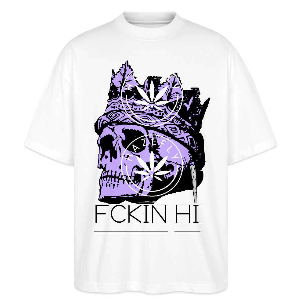 420 SKULL Oversized Unisex Bio T-Shirt - Weiß