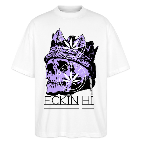 420 SKULL Oversized Unisex Bio T-Shirt - Weiß