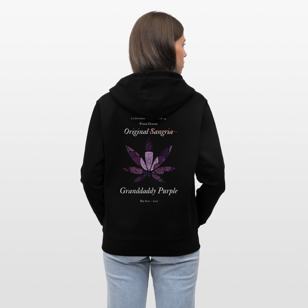 TRUE GRAPE Unisex Bio-Kapuzenjacke - Schwarz