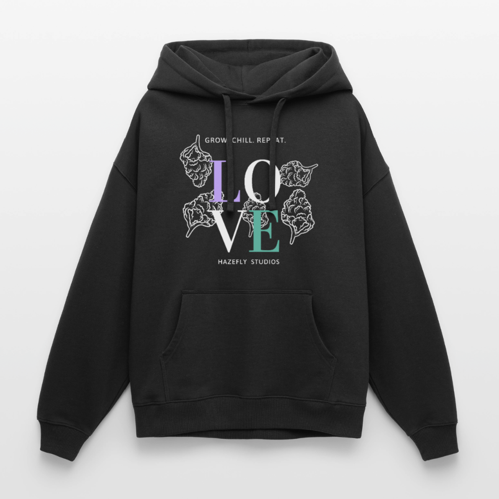 GROW. CHILL. REPEAT. Oversized Unisex Bio-Hoodie - Schwarz