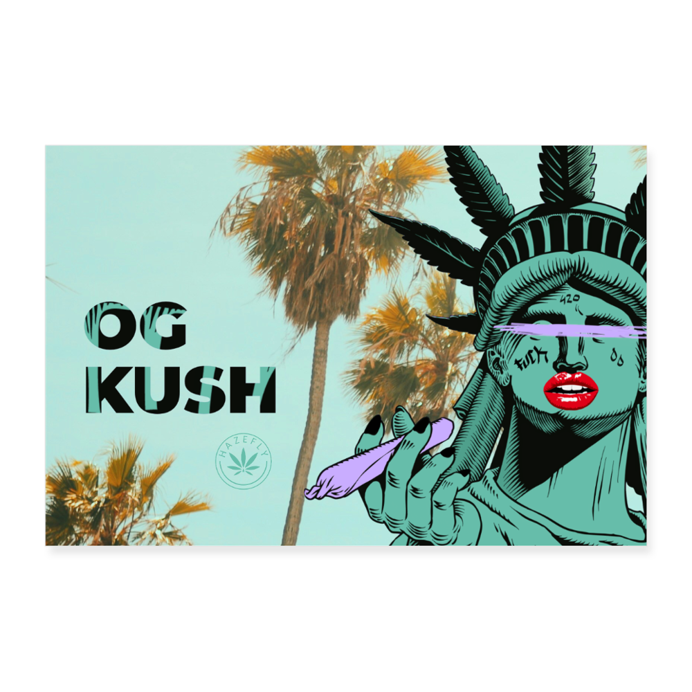 OG KUSH X 420 CLIQUE Poster 90x60 cm - Weiß