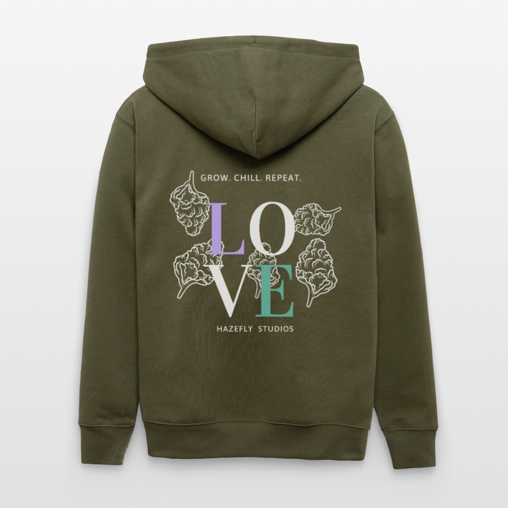 GROW. CHILL. REPEAT. Unisex Bio-Kapuzenjacke - Khaki