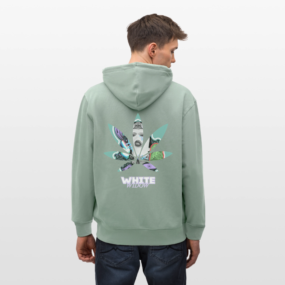 WHITE WIDOW Unisex Bio-Kapuzenjacke - Helles Graugrün