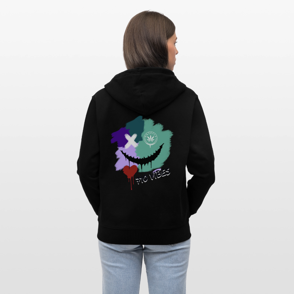 710 VIBES Unisex Bio-Kapuzenjacke - Schwarz