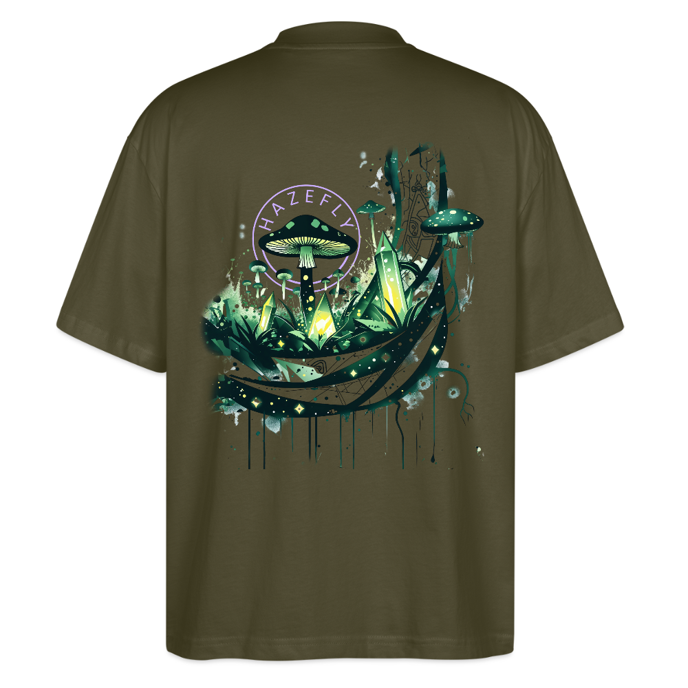 GLOW GARDEN Oversized Unisex Bio T-Shirt - Khaki
