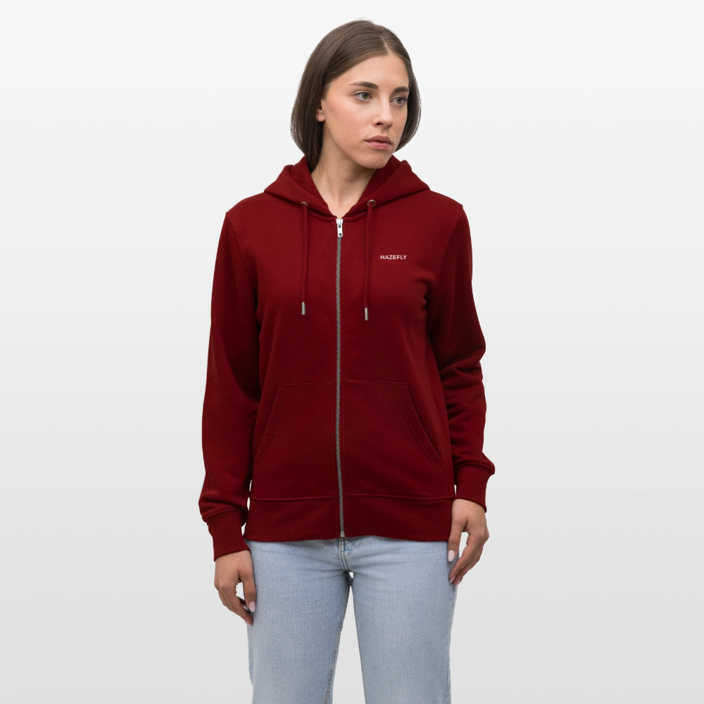 HF SIGNATURE Unisex Bio-Kapuzenjacke - Burgunderrot
