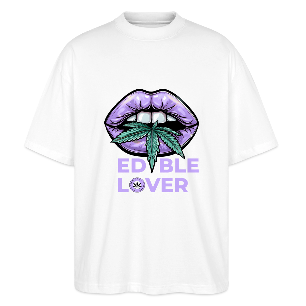 EDIBLE LOVER Oversized Unisex Bio T-Shirt - Weiß