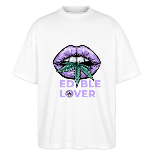 EDIBLE LOVER Oversized Unisex Bio T-Shirt - Weiß
