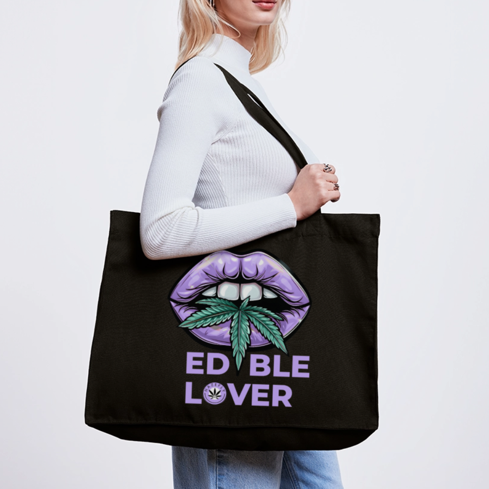 EDIBLE LOVER recycelter Shopping Bag - Schwarz