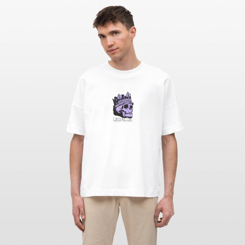 420 SKULL Oversized Unisex Bio T-Shirt - Weiß