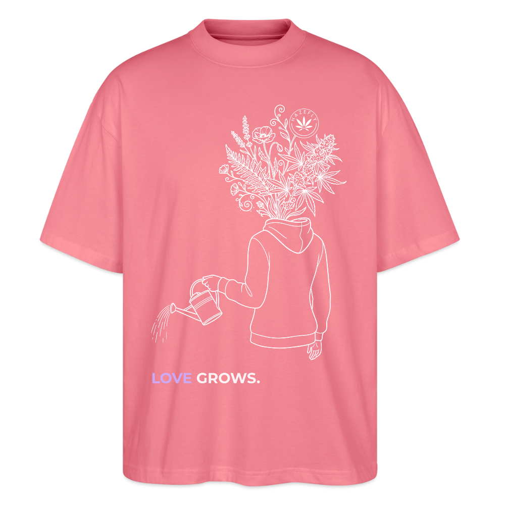 LOVE GROWS I Oversized Unisex Bio T-Shirt - Pink 