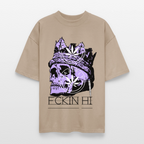 420 SKULL Oversized Unisex Bio T-Shirt - Steingrau