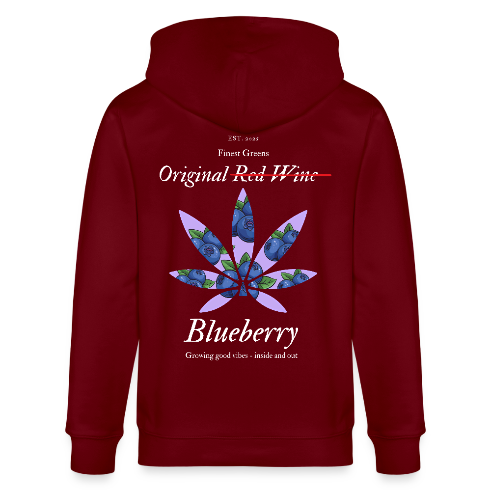TRUE BERRY Unisex Bio-Kapuzenjacke - Burgunderrot
