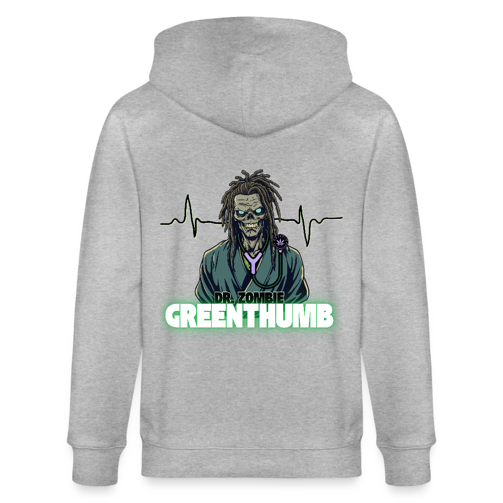 DR. ZOMBIE Unisex Bio-Kapuzenjacke - Grau meliert