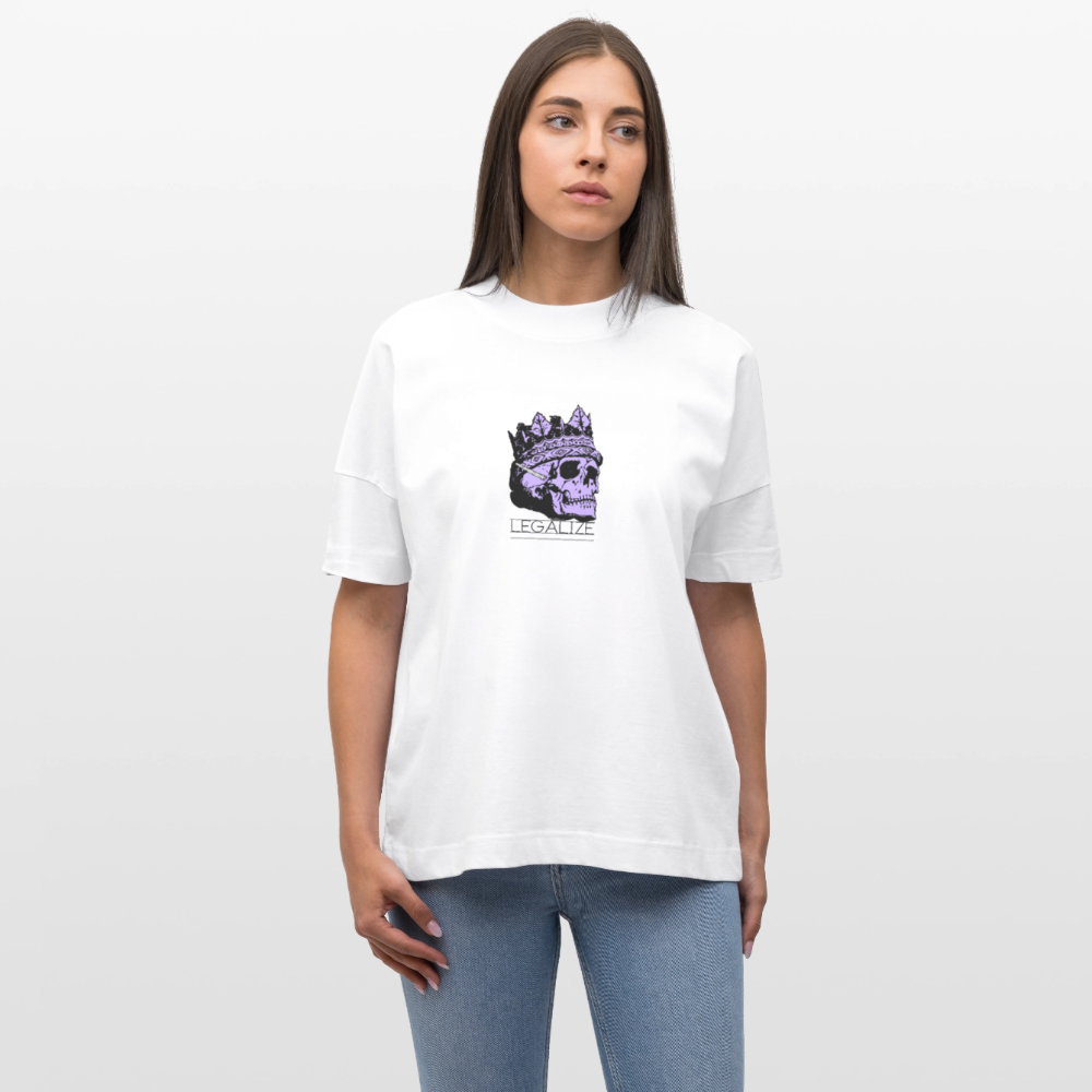420 SKULL Oversized Unisex Bio T-Shirt - Weiß