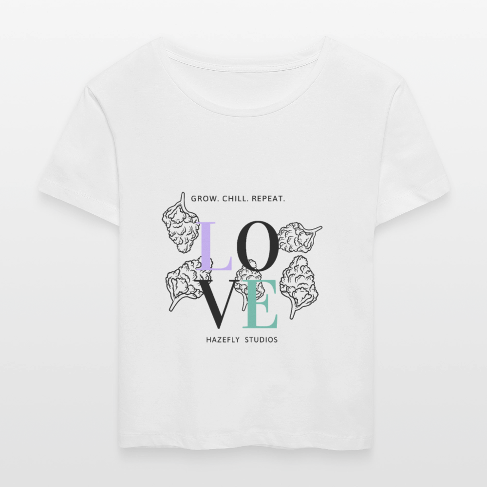 GROW. CHILL. REPEAT. Relaxed Frauen Bio-T-Shirt - Weiß