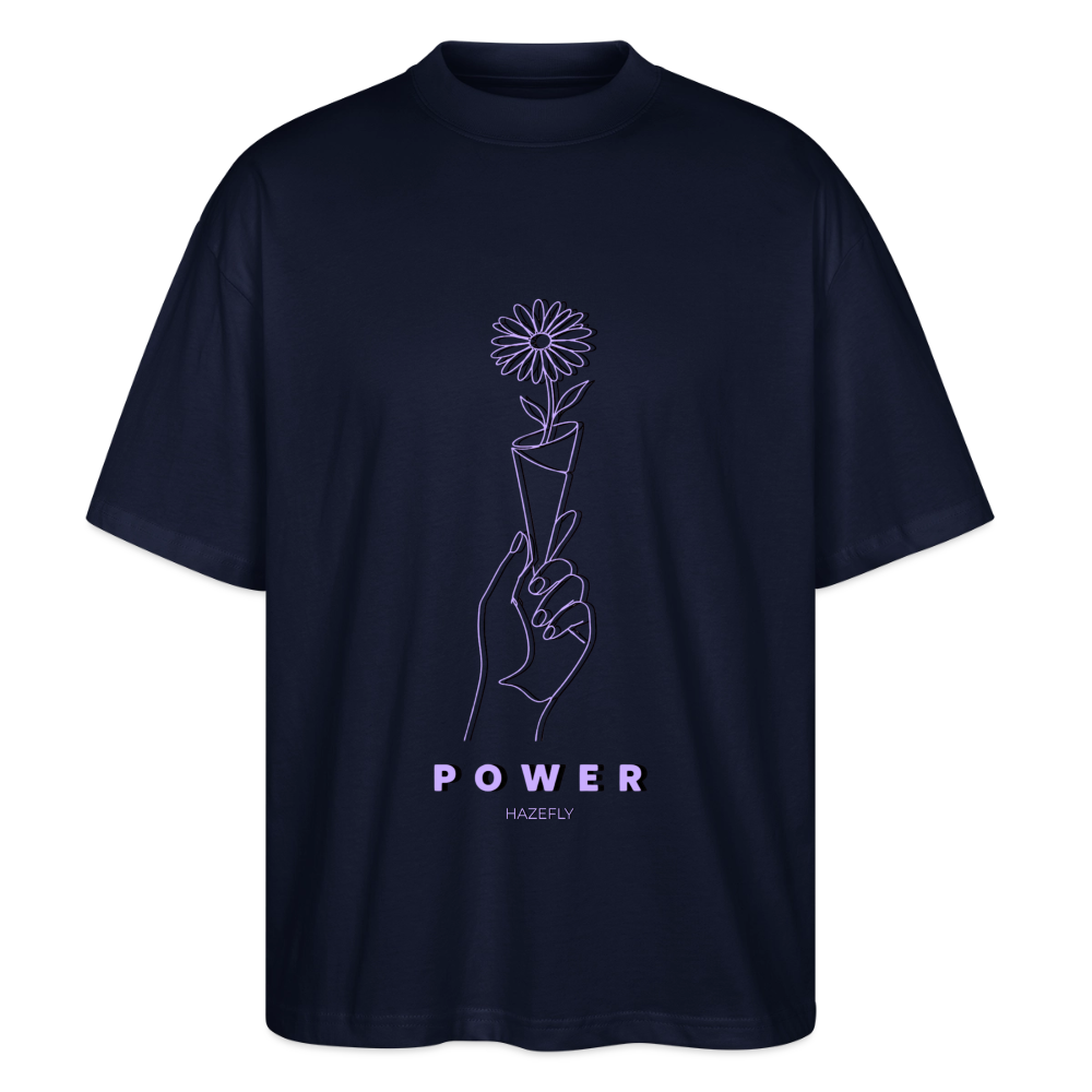BLOOM POWER Oversized Unisex Bio T-Shirt - Navy