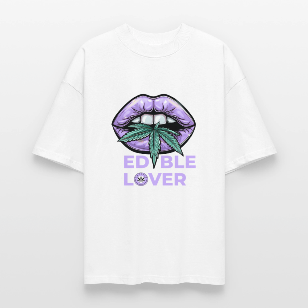EDIBLE LOVER Oversized Unisex Bio T-Shirt - Weiß